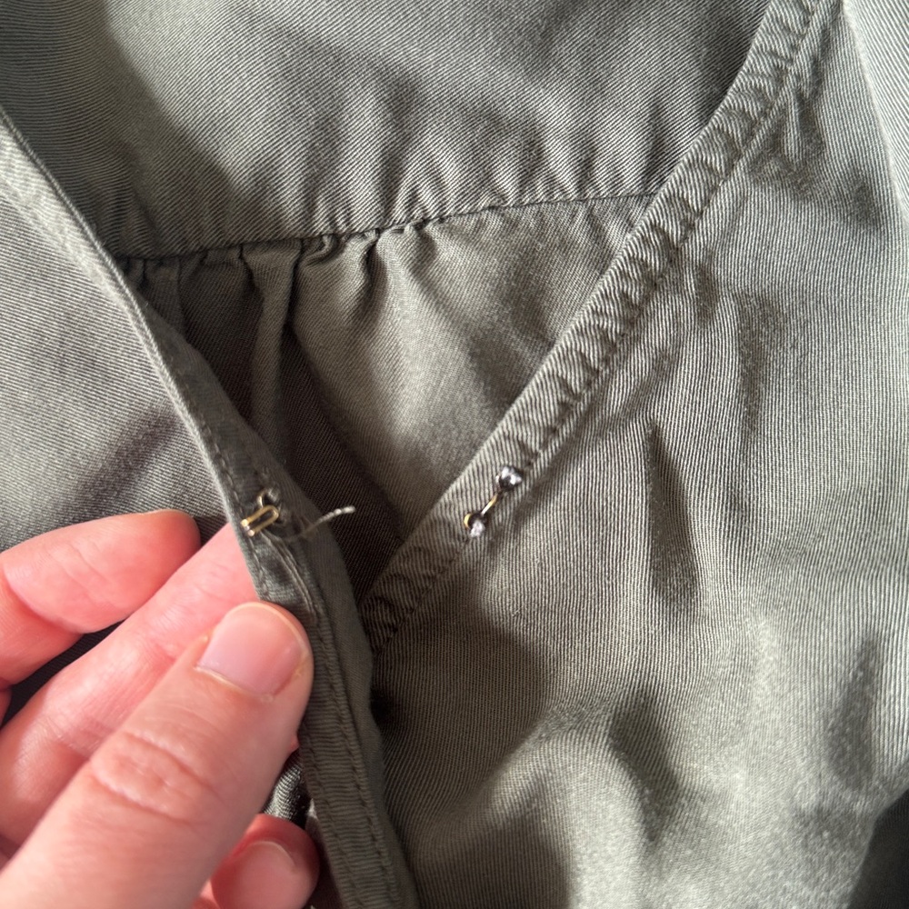 Gap olive green wide leg cropped jumpsuit - Picture 6 of 6